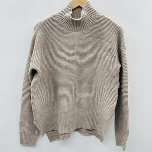 Sweet Romeo Womens Size Large Ribbed Mock Neck Long Sleeve Pullover Sweater